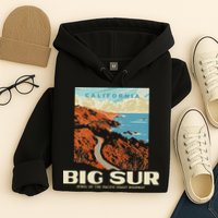 Retro Big Sur California Coast Wpa Style Vintage Graphic Hoodie