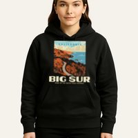 Retro Big Sur California Coast Wpa Style Vintage Graphic Hoodie