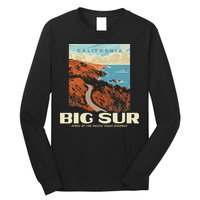 Retro Big Sur California Coast Wpa Style Vintage Graphic Long Sleeve Shirt