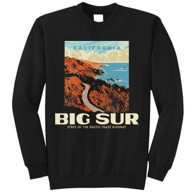 Retro Big Sur California Coast Wpa Style Vintage Graphic Sweatshirt