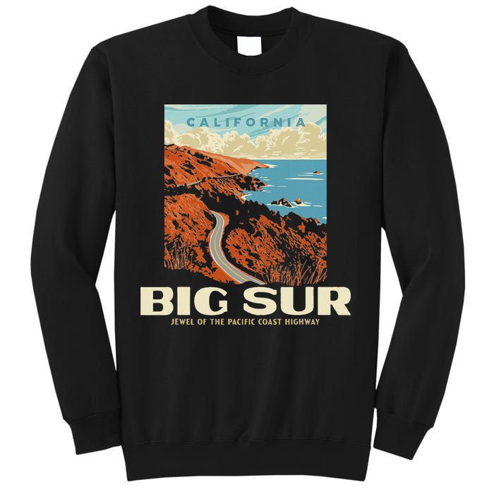 Retro Big Sur California Coast Wpa Style Vintage Graphic Sweatshirt