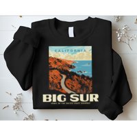 Retro Big Sur California Coast Wpa Style Vintage Graphic Sweatshirt