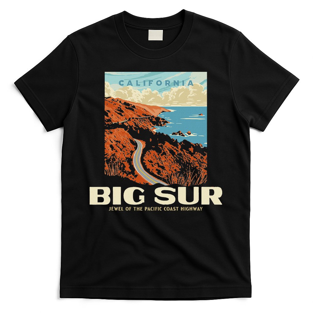 Retro Big Sur California Coast Wpa Style Vintage Graphic T-Shirt