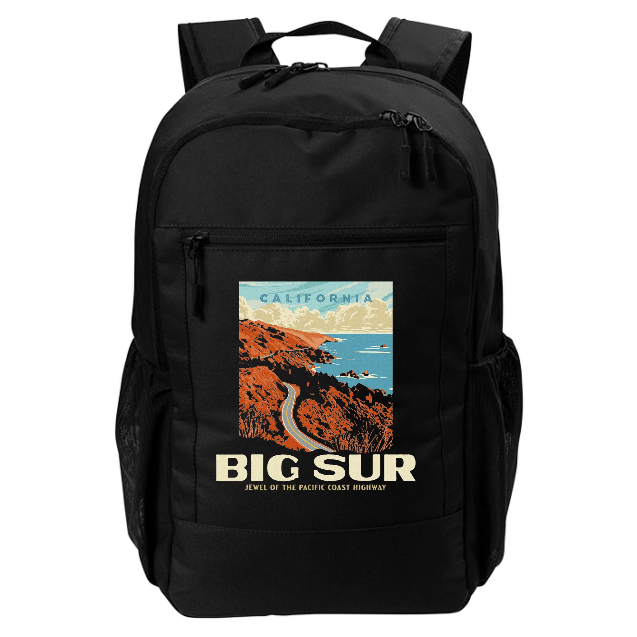 Retro Big Sur California Coast Wpa Style Vintage Graphic Backpack