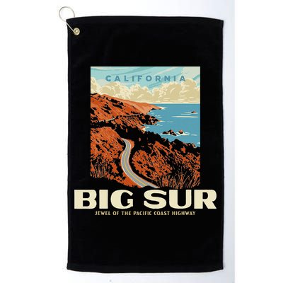 Retro Big Sur California Coast Wpa Style Vintage Graphic Golf Towel