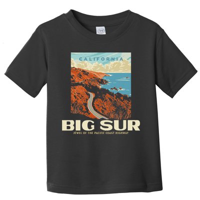 Retro Big Sur California Coast Wpa Style Vintage Graphic Toddler T-Shirt
