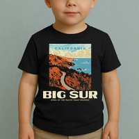 Retro Big Sur California Coast Wpa Style Vintage Graphic Toddler T-Shirt