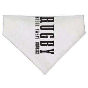 Rugby Blood Sweat Bruises Funny Rugby Player Fan USA-Made Doggie Bandana