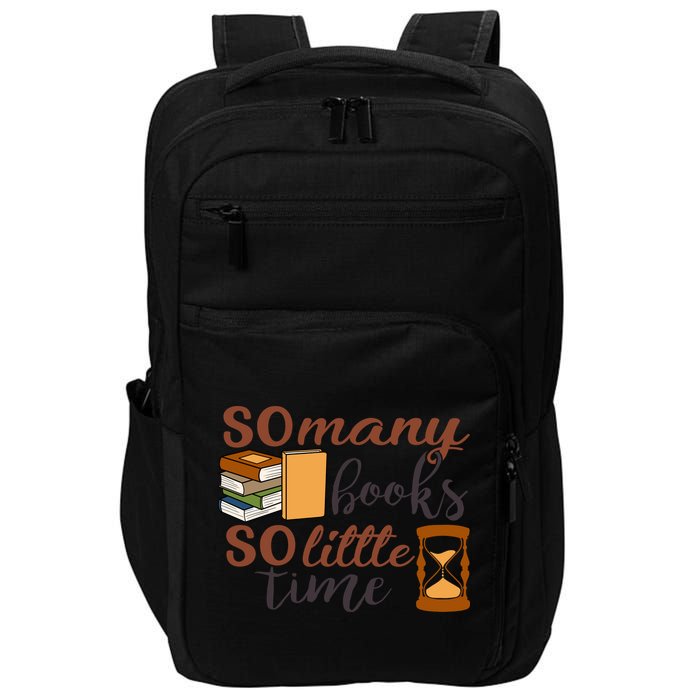 Reading Books So Many Books So Little Time Gift Cute Reading Impact Tech Backpack