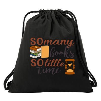 Reading Books So Many Books So Little Time Gift Cute Reading Drawstring Bag