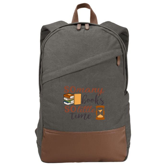 Reading Books So Many Books So Little Time Gift Cute Reading Cotton Canvas Backpack