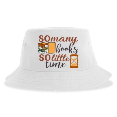 Reading Books So Many Books So Little Time Gift Cute Reading Sustainable Bucket Hat