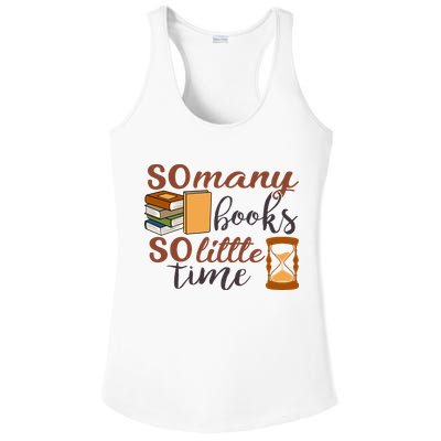 Reading Books So Many Books So Little Time Gift Cute Reading Ladies PosiCharge Competitor Racerback Tank