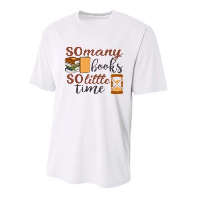 Reading Books So Many Books So Little Time Gift Cute Reading Youth Performance Sprint T-Shirt