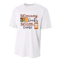 Reading Books So Many Books So Little Time Gift Cute Reading Youth Performance Sprint T-Shirt