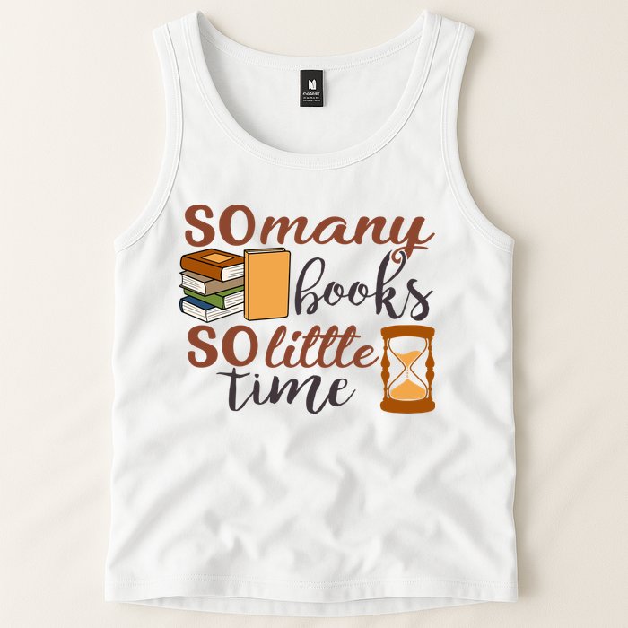 Reading Books So Many Books So Little Time Gift Cute Reading Tank Top