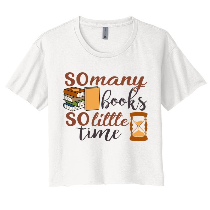 Reading Books So Many Books So Little Time Gift Cute Reading Crop Top