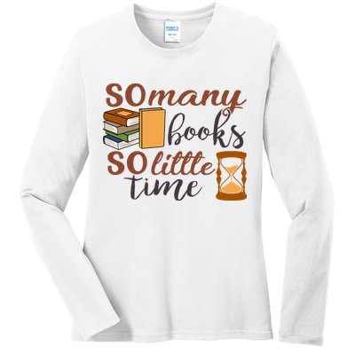 Reading Books So Many Books So Little Time Gift Cute Reading Ladies Long Sleeve Shirt