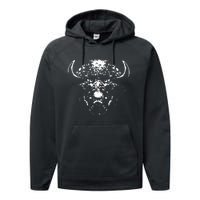 Retro Buffalo Silhouette Bison Wild Animal Performance Fleece Hoodie