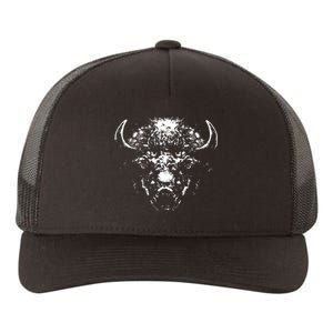 Retro Buffalo Silhouette Bison Wild Animal Yupoong Adult 5-Panel Trucker Hat