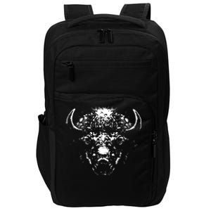 Retro Buffalo Silhouette Bison Wild Animal Impact Tech Backpack