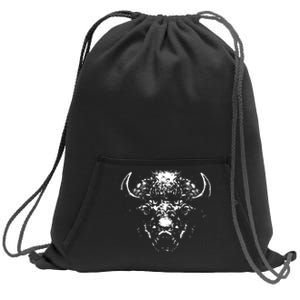 Retro Buffalo Silhouette Bison Wild Animal Sweatshirt Cinch Pack Bag