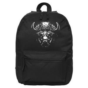 Retro Buffalo Silhouette Bison Wild Animal 16 in Basic Backpack