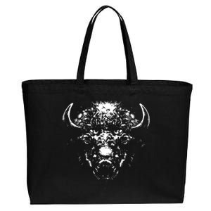 Retro Buffalo Silhouette Bison Wild Animal Cotton Canvas Jumbo Tote