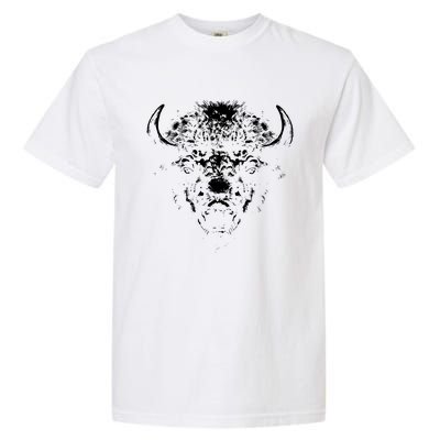 Retro Buffalo Silhouette Bison Wild Animal Garment-Dyed Heavyweight T-Shirt