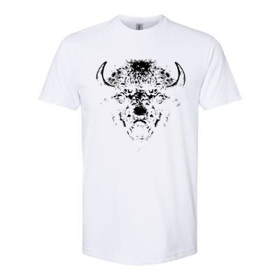 Retro Buffalo Silhouette Bison Wild Animal Softstyle CVC T-Shirt