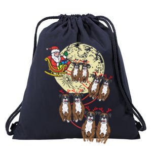 Reindeer Boxer Santa Christmas Cute Animal Pet Dog Xmas Gift Cute Gift Drawstring Bag