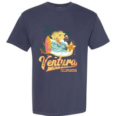 Retro Beach Surf Wave Ventura California Garment-Dyed Heavyweight T-Shirt