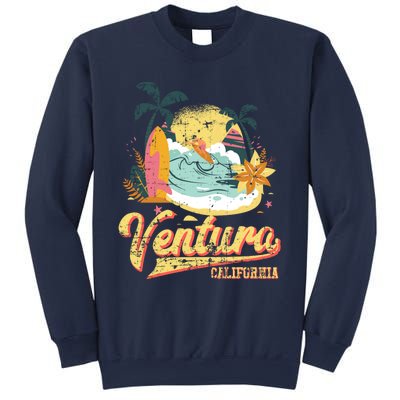 Retro Beach Surf Wave Ventura California Sweatshirt