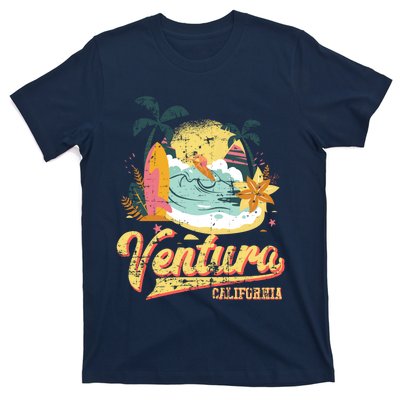 Retro Beach Surf Wave Ventura California T-Shirt