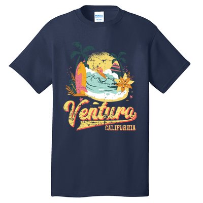 Retro Beach Surf Wave Ventura California Tall T-Shirt