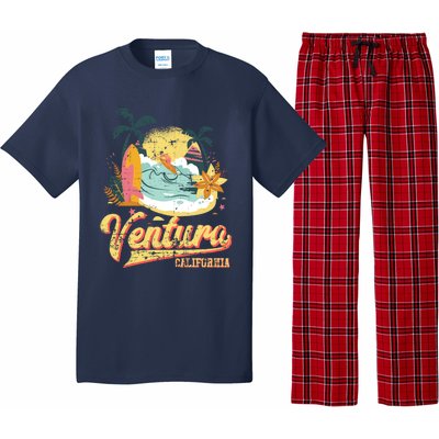 Retro Beach Surf Wave Ventura California Pajama Set