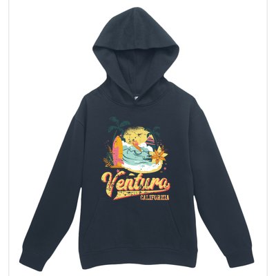 Retro Beach Surf Wave Ventura California Urban Pullover Hoodie