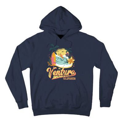 Retro Beach Surf Wave Ventura California Tall Hoodie