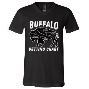 Retro Buffalo Silhouette Bison Wild Animal V-Neck T-Shirt