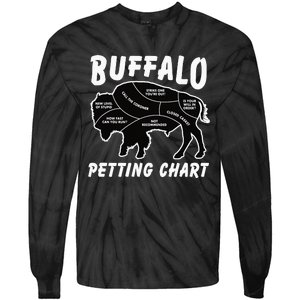 Retro Buffalo Silhouette Bison Wild Animal Tie-Dye Long Sleeve Shirt