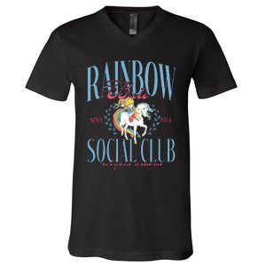 Rainbow Brite Social Club Since 1984 Everyone Welcome V-Neck T-Shirt