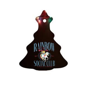 Rainbow Brite Social Club Since 1984 Everyone Welcome Ceramic Tree Ornament