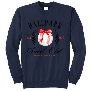 Retro Ballpark Social Club Est 1846 Baseball Tall Sweatshirt