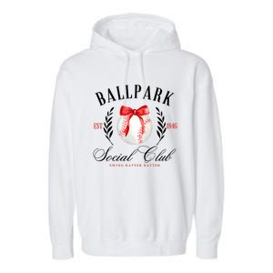 Retro Ballpark Social Club Est 1846 Baseball Garment-Dyed Fleece Hoodie