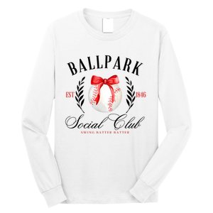 Retro Ballpark Social Club Est 1846 Baseball Long Sleeve Shirt