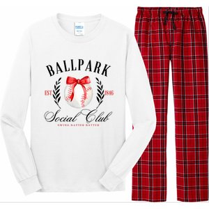 Retro Ballpark Social Club Est 1846 Baseball Long Sleeve Pajama Set