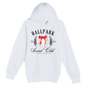 Retro Ballpark Social Club Est 1846 Baseball Premium Pullover Hoodie