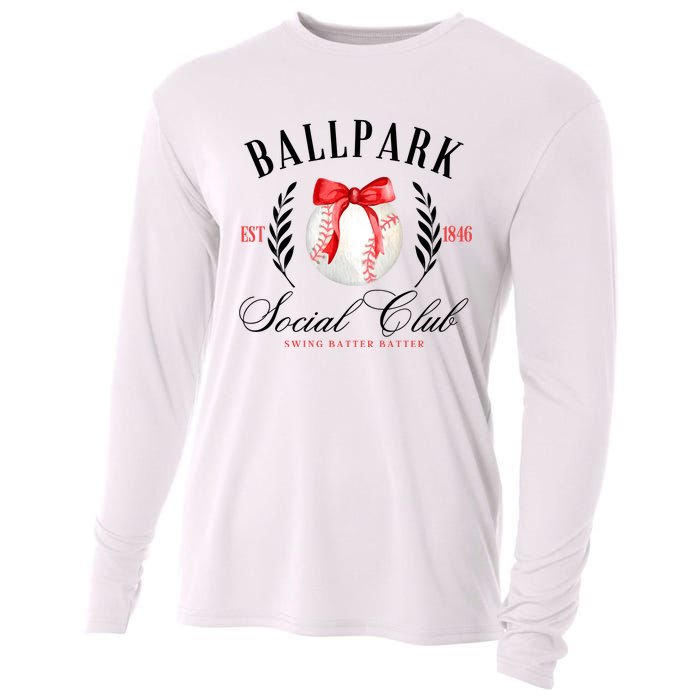 Retro Ballpark Social Club Est 1846 Baseball Cooling Performance Long Sleeve Crew