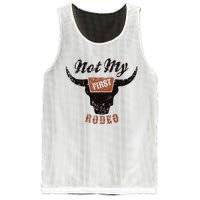 Retro Bull Skull Not My First Rodeo Western Country Cowboy Mesh Reversible Basketball Jersey Tank