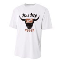 Retro Bull Skull Not My First Rodeo Western Country Cowboy Performance Sprint T-Shirt